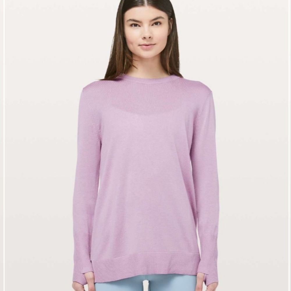Lululemon Still at Ease Sweater dusty Lilac color sz 8 EUC!